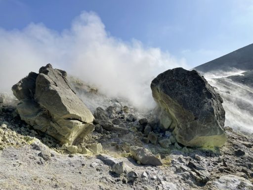 Vulcano, the sulfuric fumes of Fumaroles